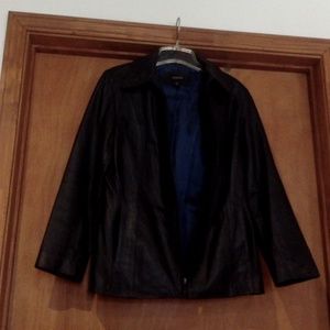 Women's black leather jacket, size medium